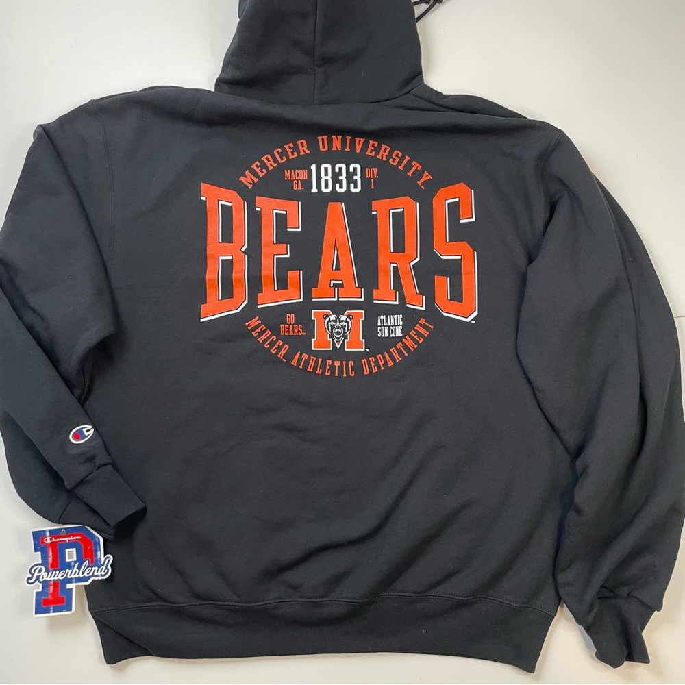 NEW Mercer University Go Bears Champion Black Hoodie size L